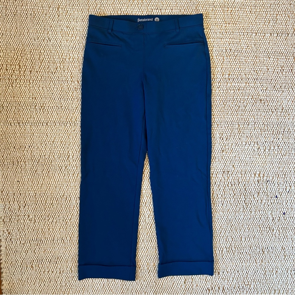 Betabrand Blue straight leg crop pants - M
